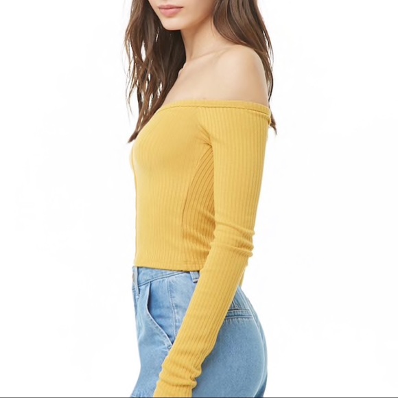 Forever 21 ribbed off-the-shoulder top - Picture 3 of 6